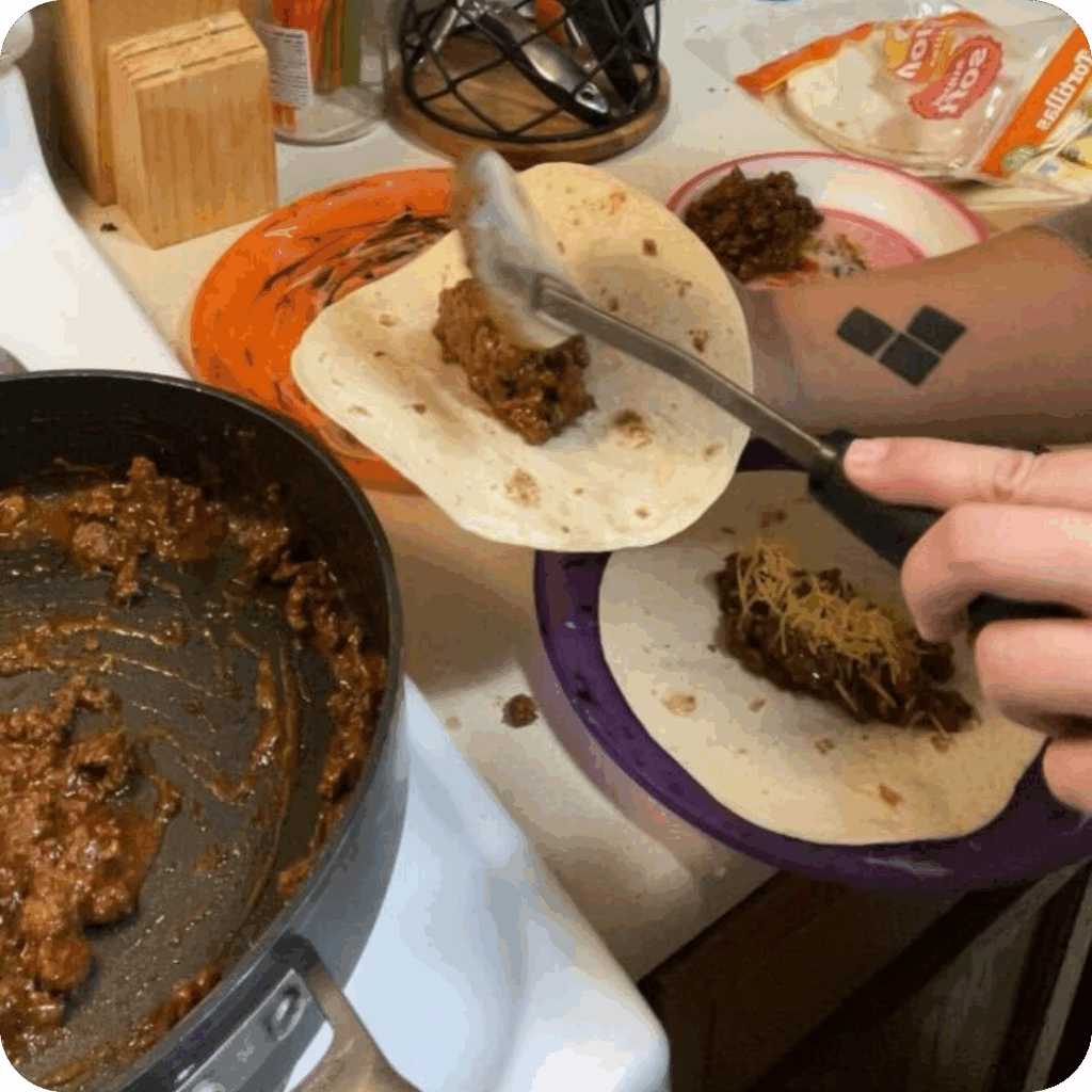 Bibb makes tacos.